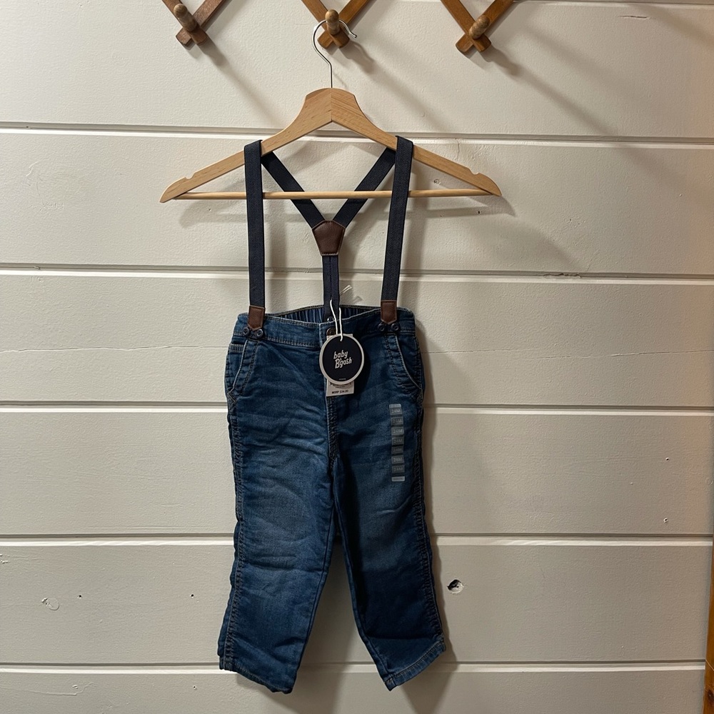 Baby B’Gosh jeans with elastic suspenders